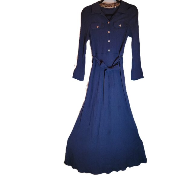 Soft Surroundings Dresses & Skirts - Soft Surroundings Savannah Women's Navy Crinkle Maxi Dress Petite XS